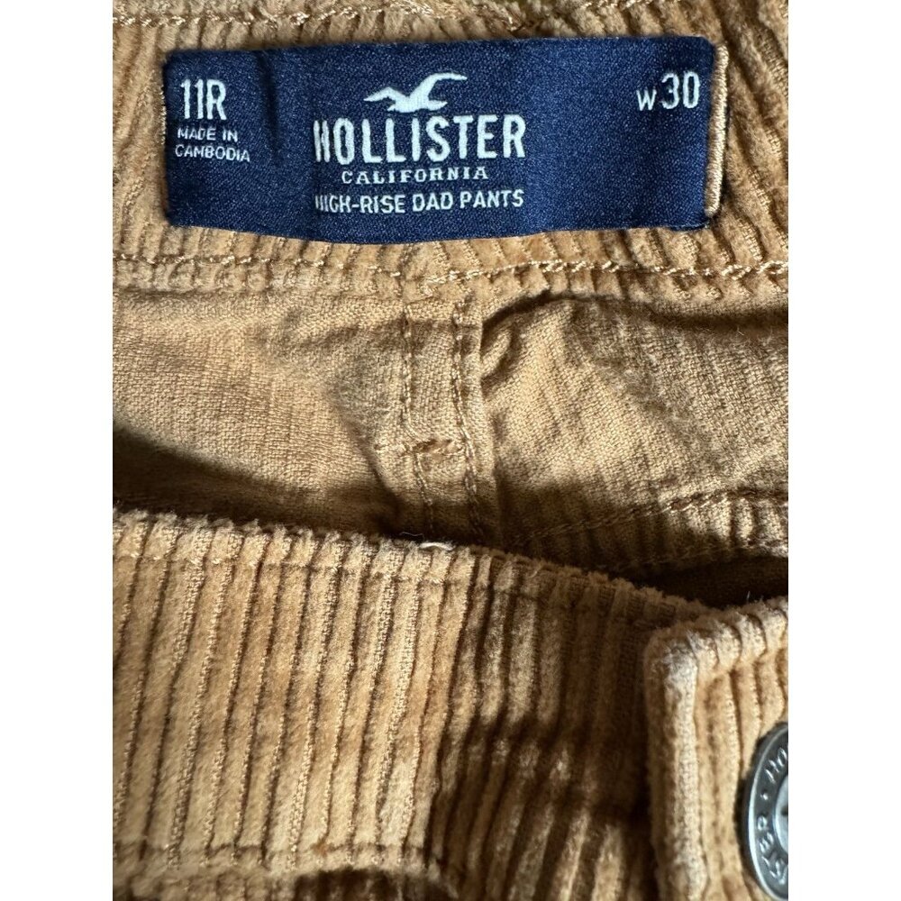 Hollister Womens High Rise Corduroy Dad Pants Brown Straight Leg W30 - Picture 3 of 4